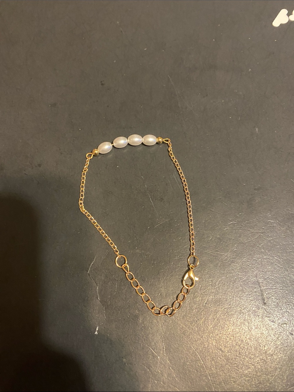 Gold-Tone Pearl Bar Bracelet